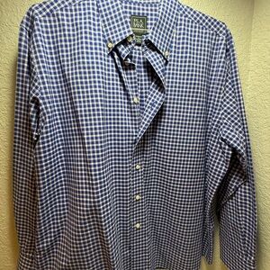 Jos. A. Bank Blue and White Checkered Men's Shirt